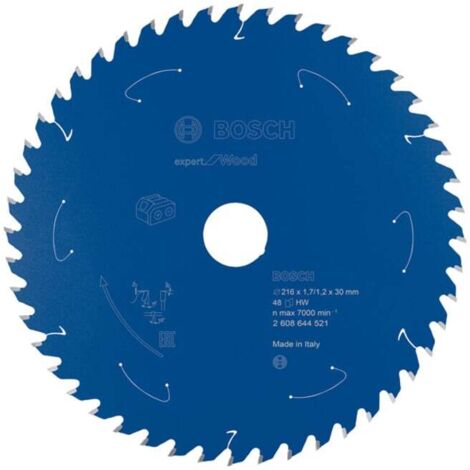 Bosch Lame de scie circulaire Expert for Wood pour scies circulaires de table sans fil 216 x 2 x 30 mm 48 - 2608644521 (1/5)