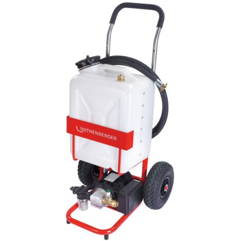 Rothenberger – Station de remplissage solaire – Pompe centrifuge 750W – Débit 35 l/min – Pression 5,9 bar – Réservoir 30 litres – Hauteur 76-110 cm