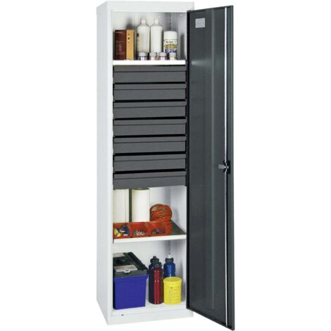 Stumpf Armoire à outils et matériel série 3000 gris clair / gris anthracite + 7 tiroirs 100 mm + 2 tablettes coulissantes - 3005271 (1/2)