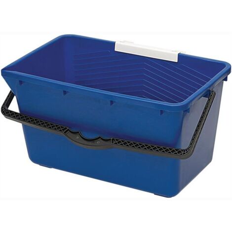 Seau de nettoyage des vitres 18 l en plastique bleu – Bac extra-stable avec échelle de mesure – Poignée de transport incluse – Nölle