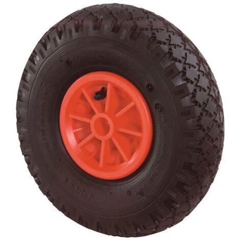 Roue gonflable 200 mm – Capacité de charge 80 kg – Alésage 20 mm – Profil rainuré – Corps plastique, bandage caoutchouc noir – Bs Rollen (1/3)