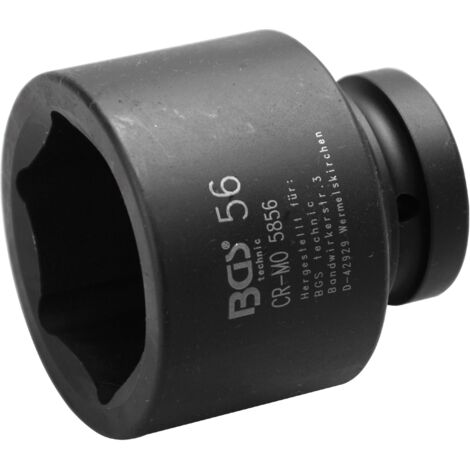 BGS Douille à chocs six pans entraînement carré intérieur 25 mm (1") SW 56 mm - 5856 (1/4)