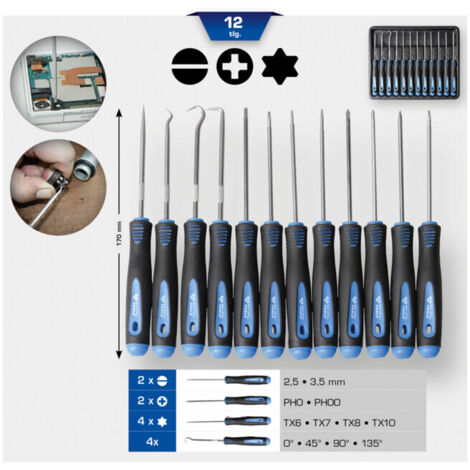 BRILLIANT TOOLS Jeu de crochets et tournevis 12 pièces - BT542080 (1/4)