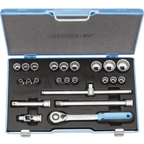 Gedore Jeu de douilles D19 EMU-20 23 pièces 1/2″ SW 8-32 mm Nombre de dents 60 12 pans - 2545845 (1/5)