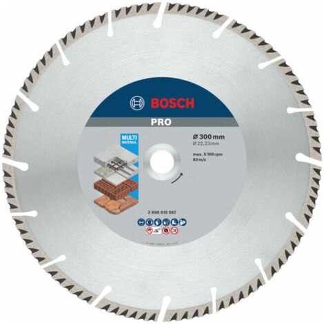 Bosch PRO Disque diamant MultiMaterial 300 x 22,23 mm 2608615067