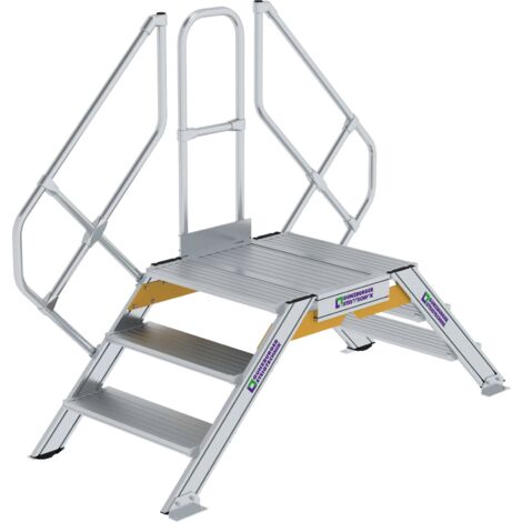 Günzburger Steigtechnik Escalier 45° Largeur de marche 800 mm 3 marches - 600943 (1/2)