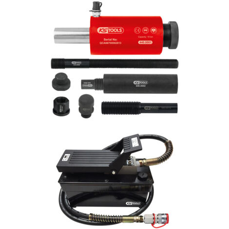 KS Tools - Unité hydraulique 16 t avec pompe hydropneumatique, 13 pcs - 440.9991