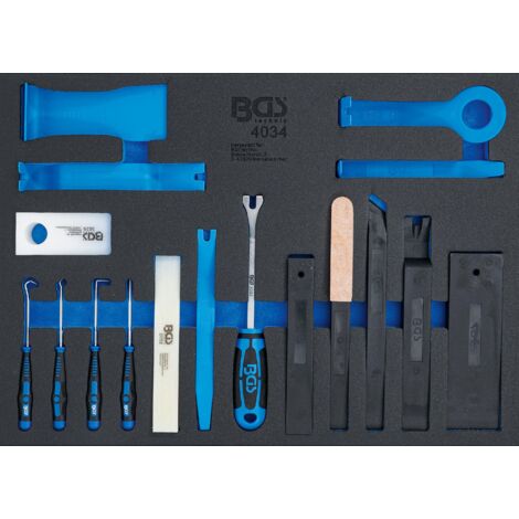 BGS Werkstattwageneinlage 3/3: Outils de déblocage / cales de montage et crochets-jeu 17 pcs. - 4034 (1/4)