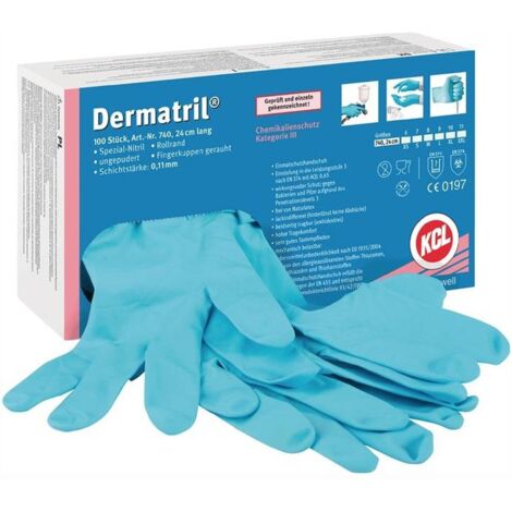 Honeywell 100x gants jetables Dermatril 740 bleu T. 11 - 740/11