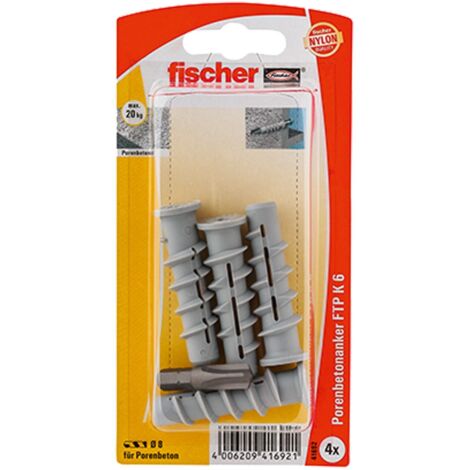 Fischer 4x cheville pour béton cellulaire GB GREEN 8 - 524842 (1/2)