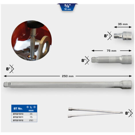 BRILLIANT TOOLS Rallonge pivotante 3/8" 250 mm - BT021912 (1/5)