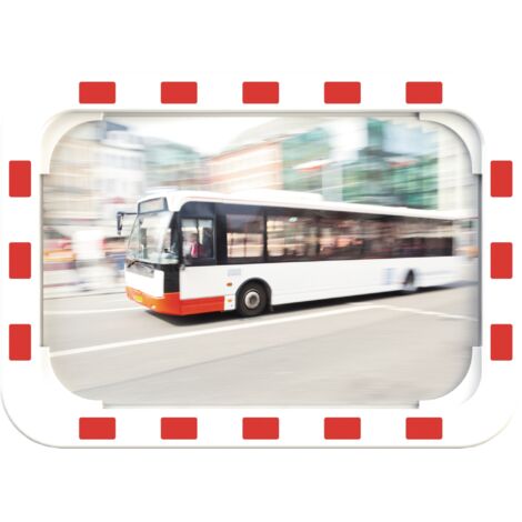 dancop Rétroviseur de circulation H400xB600mm plastique, rouge/blanc - ED 40 X 60
