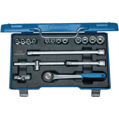 Jeu de clés à douilles Gedore 30 GMU-3 17 pces 3/8″ SW 6-19 mm Nombre de dents 72 6 pans - 6235980
