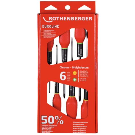 ROTHENBERGER Jeu de tournevis EUROLINE, 2xPZ, 4xfente - 73571 (1/2)