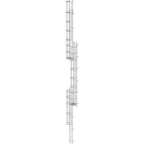 Günzburger Steigtechnik Echelle à crinoline avec protection dorsale (échelle de secours) Acier galvanisé 18,84 m - 520265 (1/4)
