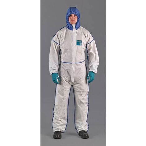 Combinaison de protection ANSELL AlphaTec 1800 Comfort taille XXL blanc / bleu EPI III - WN18B-00195-06