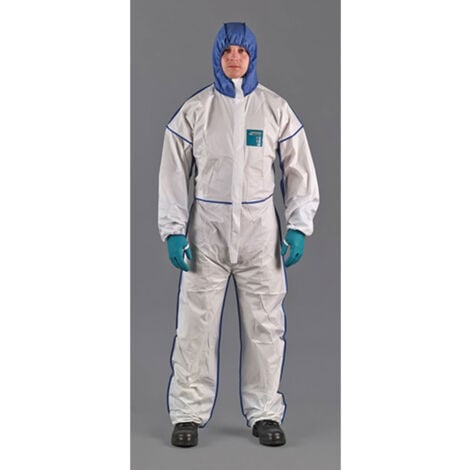 Combinaison de protection ANSELL AlphaTec 1800 Comfort taille XXL blanc / bleu EPI III - WN18B-00195-06