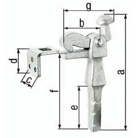 GAH Alberts Arrêt de porte fonte grise galv. 6,5mm - 412814 (1/3)