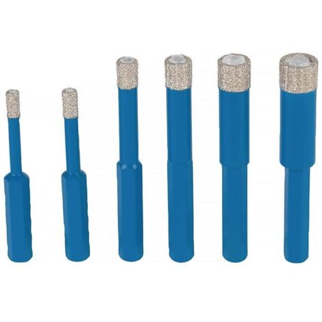 TYROLIT Set de forets diamantés DDT HEX 6 pièces 5 6 8 10 12 14 mm Tige HEX - 34393131 (1/2)
