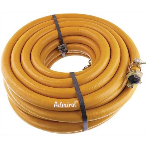 Tuyau à air comprimé 19 mm intérieur – Longueur 20 m – Pression de service 10 bar – Résistant à l'abrasion – Raccord de sécurité – Admiral