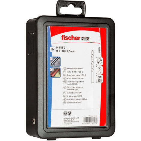 Fischer jeu forets métal HSS-G 1 à 10 mm, 19 pièces - 536604 (1/4)