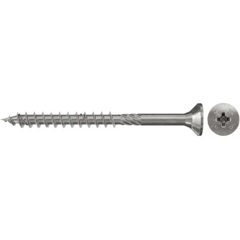 Fischer 200x Power-Fast 5 x 45 Senkkopf acier inoxydable A2 filetage partiel Pozidriv PZ - 657219