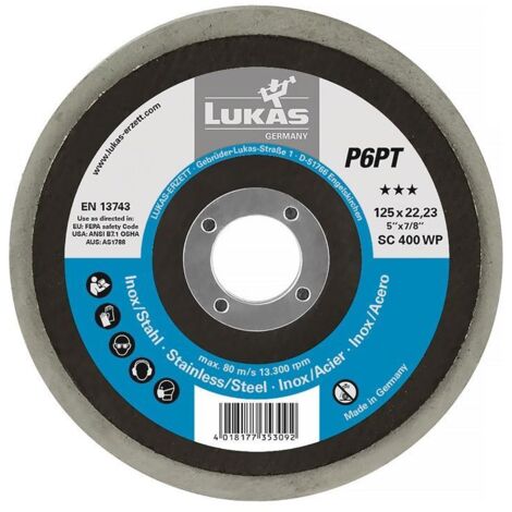 Lukas Poli-Plateau P6PT Ø 125 mm Alésage-Ø 22,23 mm - A671712515014 (1/3)
