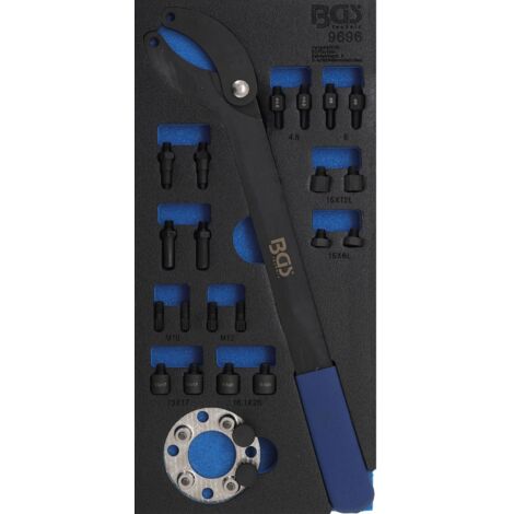 BGS Incrustation d'organiseur d'atelier 1/3: Jeu d'outils de retenue d'arbre à cames pour VAG - 9696 (1/4)