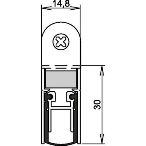 athmer joint de porte Schall-Ex DUO L-15 WS 1-382 2-s.L.958mm Alu.argent HLT - 1-382-0960 (1/3)