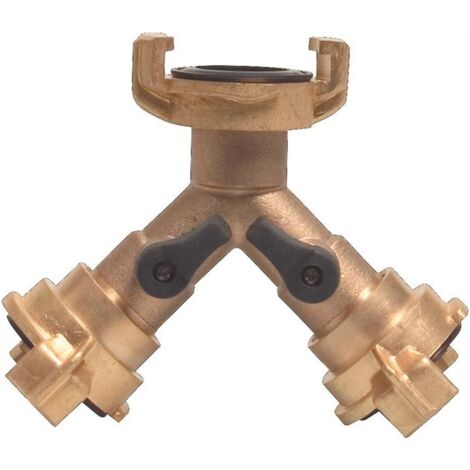 Raccord rapide en Y laiton 9,5-38 mm – Filetage entrée 1/2" – Robinet d'arrêt pour installations sanitaires – 420535 – Mega (1/3)