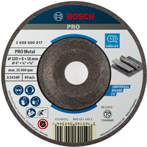 Disque abrasif PRO Metal Bosch 100 x 6 x 16 mm - 2608600017 (1/4)