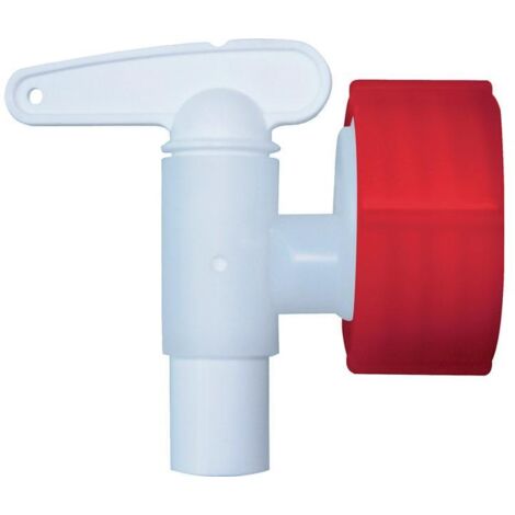 Graf – Robinet de vidange en plastique blanc pour fûts 150/200L – Buse d’écoulement 34 mm – DN 15 – 730012