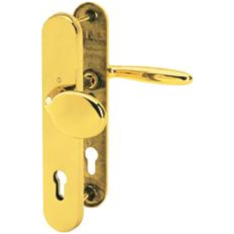 Hoppe – Garniture de protection pour porte d'entrée – Laiton avec protection anti-perçage – Entraxe 72mm – Épaisseur 37-42mm – Finition F77-R (1/3)