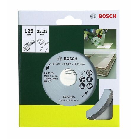 Bosch – Disque diamant pour meuleuse 125 mm – Coupe nette pour carrelage, céramique, marbre – Lame sinterisée 1,7 mm – Haute durabilité (1/5)