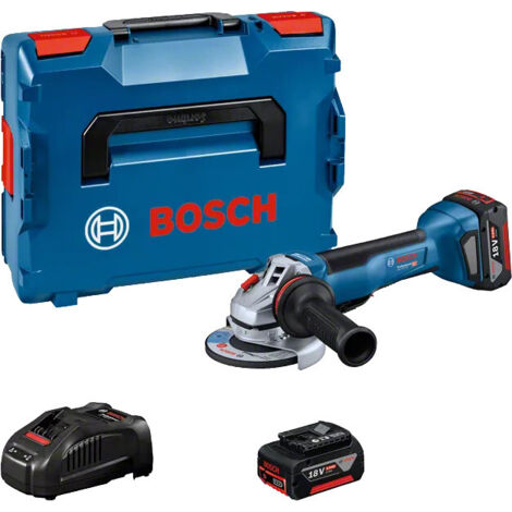 Meuleuse d'angle 18 V GWS 18V-10 P Professional 125 mm + 2 batteries 5 Ah + chargeur L-Boxx BOSCH 06019J4101