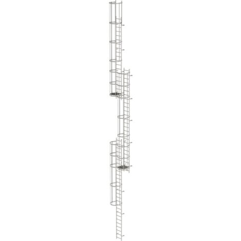 Günzburger Steigtechnik Echelle à crinoline avec protection dorsale (échelle de secours) 17,16 m - 530255 (1/4)