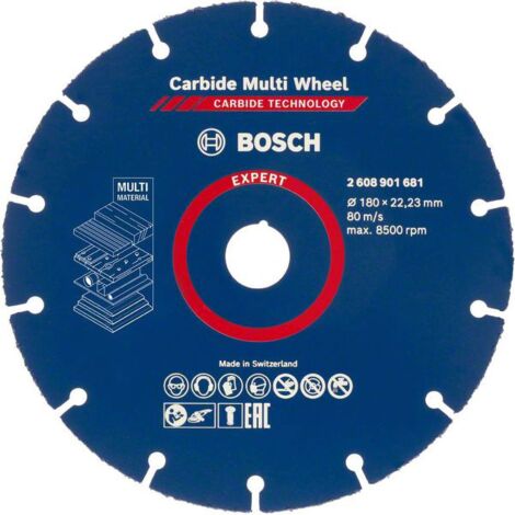 Bosch – Disque à tronçonner 180mm pour métal – Grain 24 – Diamètre intérieur 22,23mm – 2608901681 (1/6)