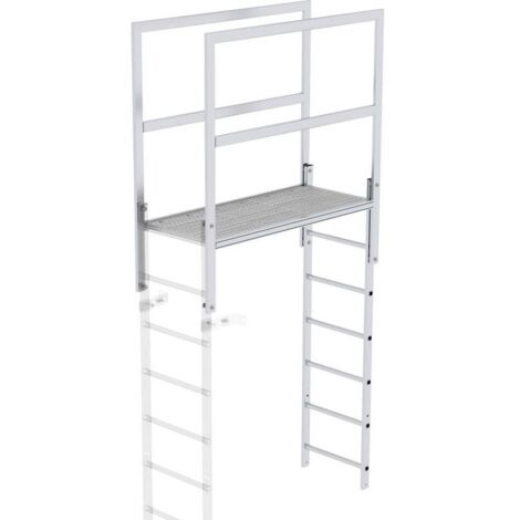 Günzburger Steigtechnik Escalier d'acrotère aluminium brut Longueur 1 400 mm - 062184 (1/3)