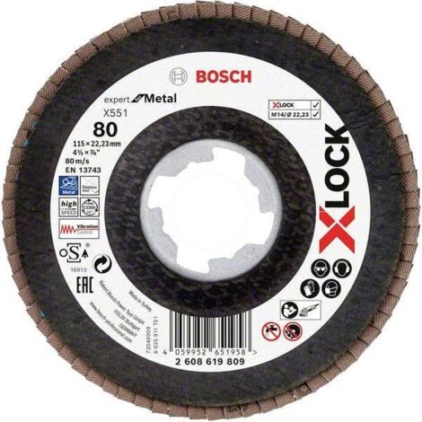 Bosch Disque à lamelles X-LOCK X551, Expert for Metal, grain : 80, diamètre de disque : 115 mm - 2608619809 (1/2)