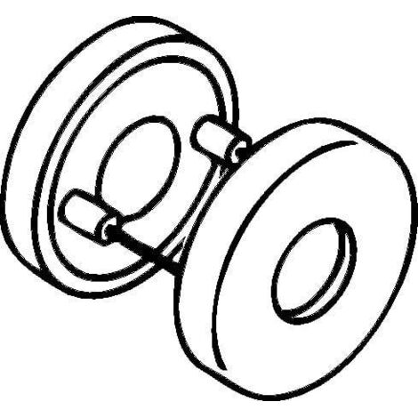 HEWI Drückerrosetten-Paar 305.23PBR 99 Ku.99 Schildst.10,5mm rd.rd - 305.23PBR 99 (1/4)