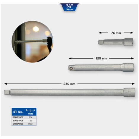 BRILLIANT TOOLS Rallonge 3/8" 125 mm - BT021908 (1/5)
