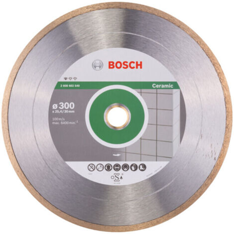 Bosch – Disque à tronçonner pour céramique 300mm – Alésage 30/25,4mm – Largeur de coupe 2mm – Coupe précise dans carreaux durs