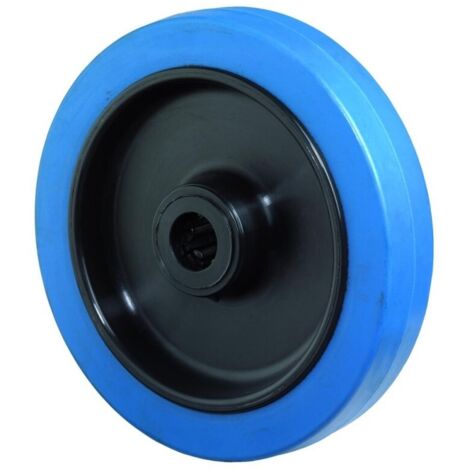 BS Rollen roue de remplacement en caoutchouc plein élastique bleu roulement à rouleaux Ø 100 mm 140 kg - B61.101