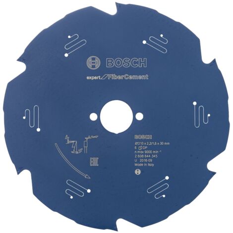 Bosch – Lame de scie circulaire diamant 210 mm – Alésage 30 mm – Denture PCD pour fibrociment – Technologie anti-vibration