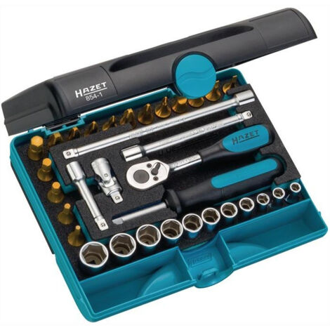 Hazet Jeu de clés à douilles 854T 33 pces 1/4″ SW 5-14 mm Nombre de dents 90 6 pans - 854T