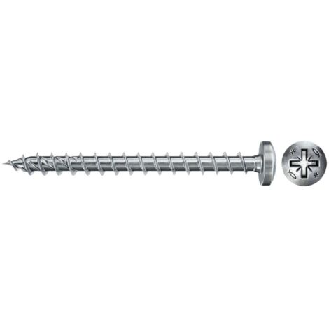 Fischer 200x Power-Fast II FPF II PZF 5 x 20 mm BC Tête Poêlée avec Empreinte PZ Filetage total galvanisé bleu passivé - 670443 (1/2)