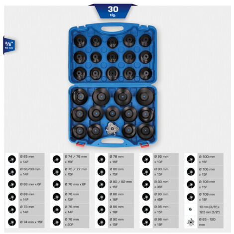BRILLIANT TOOLS Jeu de clés pour filtre à huile 30 pcs - BT711050 (1/5)