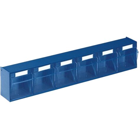 Casier transparent  H113xl600xP91mm 6 x B plastique bleu