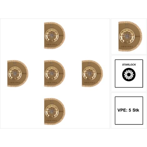 Fein 5x Lame de scie carbure Starlock 75 mm - 63502118230 (1/5)