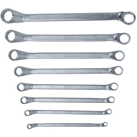 Clés polygonales contre-coudées, 8 pcs. 6-22mm